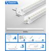 imageEnsenior 10 Pack 8 FT Led Shop Lights 6000K Clear White 10000LM Super Bright 72W Equivalency 936W Commercial Bay Lighting UShaped Linkable Shop Lights Plug in for Garage Workshop FCC Certified6000K