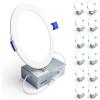 imageEnsenior 12 Pack 6 Inch LED Recessed Ceiling Light Dimmable 2700K5000K 5CCT 1200LM 12W 120V High Brightness Canless Wafer Downlight  ETLampampFCCampampIC6000k  Clear White