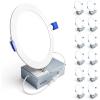 imageEnsenior 12 Pack 6 Inch LED Recessed Ceiling Light Dimmable 2700K5000K 5CCT 1200LM 12W 120V High Brightness Canless Wafer Downlight  ETLampampFCCampampIC3000k  Warm White