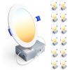 imageEnsenior 12 Pack 6 Inch LED Recessed Ceiling Light Dimmable 2700K5000K 5CCT 1200LM 12W 120V High Brightness Canless Wafer Downlight  ETLampampFCCampampIC5000k4000k3500k3000k2700k  5cct White