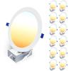 imageEnsenior 12 Pack 6 Inch LED Recessed Ceiling Light Dimmable 2700K5000K 5CCT 1200LM 12W 120V High Brightness Canless Wafer Downlight  ETLampampFCCampampIC5000k4000k3500k3000k2700k  5cct White