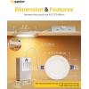 imageEnsenior 12 Pack 6 Inch LED Recessed Ceiling Light with Night Light Dimmable 2700K5000K 5CCT 1050LM 12W 120V High Brightness Canless Wafer Downlight  FCC4 Inch
