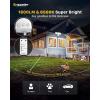 imageEnsenior 1800LM Solar Flood Lights Outdoor Motion Sensor Outdoor Light 6500K IP65 Waterproof Separate Solar Panel Solar Security Light with 5 Sensor Modes and 3 Adjustable Head for Yard BlackWhite