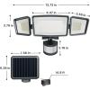 imageEnsenior 1800LM Solar Flood Lights Outdoor Motion Sensor Outdoor Light 6500K IP65 Waterproof Separate Solar Panel Solar Security Light with 5 Sensor Modes and 3 Adjustable Head for Yard BlackBlack