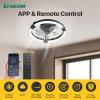 imageEnsenior 20 Low Profile Ceiling Fans with Lights and Remote Fandelier Ceiling Fan Flush Mount APP Control 6 Speed ampamp 3000K6500K Stepless Dimmable Small Ceiling Fan with Light for Bedroom  BlackBlack