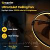 imageEnsenior 20 Low Profile Ceiling Fans with Lights and Remote Fandelier Ceiling Fan Flush Mount APP Control 6 Speed ampamp 3000K6500K Stepless Dimmable Small Ceiling Fan with Light for Bedroom  BlackBlack