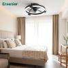 imageEnsenior 20 Low Profile Ceiling Fans with Lights and Remote Fandelier Ceiling Fan Flush Mount APP Control 6 Speed ampamp 3000K6500K Stepless Dimmable Small Ceiling Fan with Light for Bedroom  BlackBlack