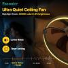 imageEnsenior 20 Low Profile Ceiling Fans with Lights and Remote Fandelier Ceiling Fan Flush Mount APP Control 6 Speed ampamp 3000K6500K Stepless Dimmable Small Ceiling Fan with Light for Bedroom  BlackWhite