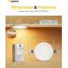 imageEnsenior 20 Pack 6 Inch LED Recessed Ceiling Light with Night Light Dimmable 2700K5000K 5CCT 1050LM 12W 120V High Brightness Canless Wafer Downlight  FCC4 Inch