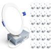 imageEnsenior 24 Pack 6 Inch LED Recessed Ceiling Light Dimmable 2700K5000K 5CCT 1200LM 12W 120V High Brightness Canless Wafer Downlight  ETLampampFCCampampIC3000k  Warm White