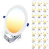 imageEnsenior 24 Pack 6 Inch LED Recessed Ceiling Light Dimmable 2700K5000K 5CCT 1200LM 12W 120V High Brightness Canless Wafer Downlight  ETLampampFCCampampIC5000k4000k3500k3000k2700k  5cct White
