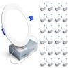 imageEnsenior 24 Pack 6 Inch LED Recessed Ceiling Light Dimmable 2700K5000K 5CCT 1200LM 12W 120V High Brightness Canless Wafer Downlight  ETLampampFCCampampIC4000k  Cool White