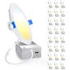 imageEnsenior 24 Pack 6 Inch LED Recessed Ceiling Light Dimmable 2700K5000K 5CCT 1200LM 12W 120V High Brightness Canless Wafer Downlight  ETLampampFCCampampIC6000k5000k4000k3500k3000k2700k  6cct white