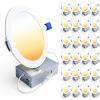 imageEnsenior 24 Pack 6 Inch LED Recessed Light Dimmable 6000K Clear White 1200LM High Brightness 12W 120V Damp Rated UltraThin Canless Wafer Ceiling Light  ETL ampamp FCC ampamp IC5000k4000k3500k3000k2700k  5cct white