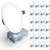imageEnsenior 24 Pack 6 Inch LED Recessed Light Dimmable 6000K Clear White 1200LM High Brightness 12W 120V Damp Rated UltraThin Canless Wafer Ceiling Light  ETL ampamp FCC ampamp IC3500k  Neutral White