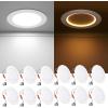 imageEnsenior 4 Inch 5CCT LED Can Lights with Night Light 4 Pack Retrofit Led Recessed Lighting Baffle Trim Dimmable 9W110W 1000LM4 Inch