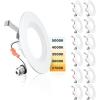 imageEnsenior 4 Inch LED Can Lights 12 Pack Dimmable Retrofit Led Recessed Lighting 5CCT Adjustable Color Temperature 2700K5000K 7W77W 700LM IC ampamp Damp Rated FCC5000k4000k3500k3000k2700k  5cct White