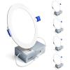 imageEnsenior 4 Pack 6 Inch LED Recessed Light Dimmable 2700K5000K 5CCT 1200LM High Brightness 12W 120V Damp Rated UltraThin Canless Wafer Ceiling Light  ETL ampamp FCC ampamp IC4000k  Cool White
