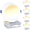 imageEnsenior 4 Pack 6 inch Gimbal Led Recessed Lighting 90 Rotatable and 5CCT Selectable Dimmable Eyeball Recessed Lights Canless Angled Adjustable Ceiling Downlight 1200LM 12W115WFCC Certified4 Pack