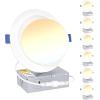 imageEnsenior 4 Pack 6 inch Gimbal Led Recessed Lighting 90 Rotatable and 5CCT Selectable Dimmable Eyeball Recessed Lights Canless Angled Adjustable Ceiling Downlight 1200LM 12W115WFCC Certified6 Pack