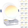 imageEnsenior 4 Pack 6 inch Gimbal Led Recessed Lighting 90 Rotatable and 5CCT Selectable Dimmable Eyeball Recessed Lights Canless Angled Adjustable Ceiling Downlight 1200LM 12W115WFCC Certified12 Pack