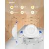 imageEnsenior 4 Pack 6 inch Gimbal Led Recessed Lighting 90 Rotatable and 5CCT Selectable Dimmable Eyeball Recessed Lights Canless Angled Adjustable Ceiling Downlight 1200LM 12W115WFCC Certified4 Pack