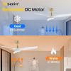 imageEnsenior 52 Inch Ceiling Fans with Lights and Remote White Gold Ceiling Fan with Light Dimmable 6 Speeds 3CCT and Memory Function Reversible DC Motor Modern Ceiling Fan for Bedroom and Living RoomGold