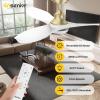 imageEnsenior 52 Inch Ceiling Fans with Lights and Remote White Gold Ceiling Fan with Light Dimmable 6 Speeds 3CCT and Memory Function Reversible DC Motor Modern Ceiling Fan for Bedroom and Living RoomGold