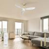 imageEnsenior 52 Inch Ceiling Fans with Lights and Remote White Gold Ceiling Fan with Light Dimmable 6 Speeds 3CCT and Memory Function Reversible DC Motor Modern Ceiling Fan for Bedroom and Living RoomGold