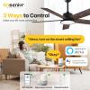 imageEnsenior 52 Inch Smart Ceiling Fans with Lights and Remote Control via Alexa Google Voice App 6 Speeds Reversible DC Motor 3000K6000K Dimmable LED Black bedroom ceiling fan with lights  3 Blades5Blade