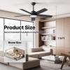 imageEnsenior 52 Inch Smart Ceiling Fans with Lights and Remote Control via Alexa Google Voice App 6 Speeds Reversible DC Motor 3000K6000K Dimmable LED Black bedroom ceiling fan with lights  3 Blades5Blade