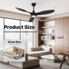 imageEnsenior 52 Inch Smart Ceiling Fans with Lights and Remote Control via Alexa Google Voice App 6 Speeds Reversible DC Motor 3000K6000K Dimmable LED Black bedroom ceiling fan with lights  3 Blades3Blade
