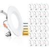 imageEnsenior 56 Inch 5CCT LED Can Lights 24 Pack Retrofit Led Recessed Lighting Baffle Trim Dimmable 9W110W 1000LM 2700K3000K3500K4000K5000K Selectable IC Rated  ETL ampamp FCC5000k4000k3500k3000k2700k  5cct White