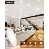 imageEnsenior 56 Inch 5CCT LED Can Lights 24 Pack Retrofit Led Recessed Lighting Baffle Trim Dimmable 9W110W 1000LM 2700K3000K3500K4000K5000K Selectable IC Rated  ETL ampamp FCC5000k4000k3500k3000k2700k  5cct White