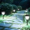 imageEnsenior 8Pack Solar Lights Outdoor Auto ONOff 6500K LED Solar Garden Lights for Pathway Yard Patio Walkway Planter Waterproof EnergyEfficient Landscape LightingCool White