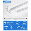 imageEnsenior 8Pack T5 LED Shop Lights 4FT 2000LM 6500K Super Bright White Integrated Single Fixture 20W Linkable Utility Commercial Lighting for GymGarageCeilingUnder Cabinet Plug ampamp Play4FTpack of 12
