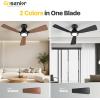 imageEnsenior Ceiling Fans with Lights 42 Inch Low Profile Ceiling Fan with Light and Remote Flush Mount 3CCT Reversible Motor Noiseless Black Ceiling Fan for Bedroom and Living RoomBlack