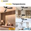 imageEnsenior Ceiling Fans with Lights 42 Inch Low Profile Ceiling Fan with Light and Remote Flush Mount 3CCT Reversible Motor Noiseless Black Ceiling Fan for Bedroom and Living RoomBlack