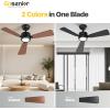 imageEnsenior Ceiling Fans with Lights 42 Inch Low Profile Ceiling Fan with Light and Remote Flush Mount 3CCT Reversible Motor Noiseless Black Ceiling Fan for Bedroom and Living RoomBlack