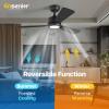 imageEnsenior Ceiling Fans with Lights 42 Inch Low Profile Ceiling Fan with Light and Remote Flush Mount 3CCT Reversible Motor Noiseless Black Ceiling Fan for Bedroom and Living RoomBlack