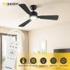 imageEnsenior Ceiling Fans with Lights 42 Inch Low Profile Ceiling Fan with Light and Remote Flush Mount 3CCT Reversible Motor Noiseless Black Ceiling Fan for Bedroom and Living RoomBlack