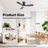 imageEnsenior Ceiling Fans with Lights 42 Inch Low Profile Ceiling Fan with Light and Remote Flush Mount 3CCT Reversible Motor Noiseless Black Ceiling Fan for Bedroom and Living RoomBlack