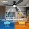 imageEnsenior Ceiling Fans with Lights 42 Inch Low Profile Ceiling Fan with Light and Remote Flush Mount 3CCT Reversible Motor Noiseless Black Ceiling Fan for Bedroom and Living RoomBlack