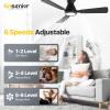 imageEnsenior Ceiling Fans with Lights 42 Inch Low Profile Ceiling Fan with Light and Remote Flush Mount 3CCT Reversible Motor Noiseless Black Ceiling Fan for Bedroom and Living RoomBlack