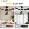 imageEnsenior Ceiling Fans with Lights and Remote 52 Inch Black Ceiling Fan with Light 6 Speeds 3CCT Noiseless Reversible DC Motor Modern Ceiling Fan for Bedroom and Living Room  5 Blades3Blade