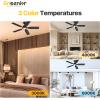 imageEnsenior Ceiling Fans with Lights and Remote 52 Inch Black Ceiling Fan with Light 6 Speeds 3CCT Noiseless Reversible DC Motor Modern Ceiling Fan for Bedroom and Living Room  5 Blades5Blade