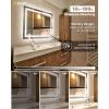 imageEnsenior LED Bathroom Mirror 30quotx 36quot with Front and Backlight Stepless Dimmable Wall Mirrors with AntiFog ShatterProof Memory 3 Colors Modern LED Vanity MirrorFCC32L x 40W