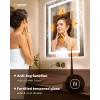 imageEnsenior LED Bathroom Mirror 30quotx 36quot with Front and Backlight Stepless Dimmable Wall Mirrors with AntiFog ShatterProof Memory 3 Colors Modern LED Vanity MirrorFCC36L x 30W