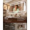 imageEnsenior LED Bathroom Mirror 30quotx 36quot with Front and Backlight Stepless Dimmable Wall Mirrors with AntiFog ShatterProof Memory 3 Colors Modern LED Vanity MirrorFCC72L x 36W
