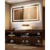 imageEnsenior LED Bathroom Mirror 30quotx 36quot with Front and Backlight Stepless Dimmable Wall Mirrors with AntiFog ShatterProof Memory 3 Colors Modern LED Vanity MirrorFCC55L x 30W